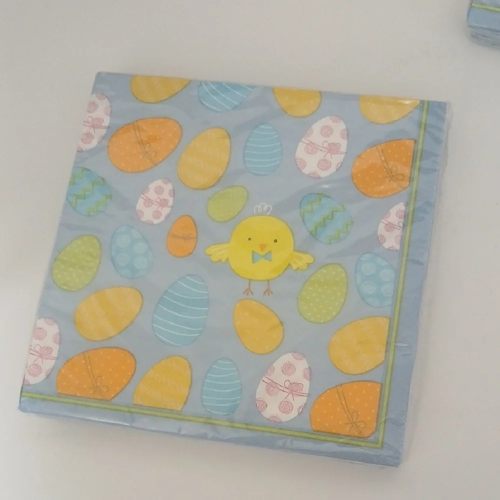 Easter Pastel Chick Disposable Luncheon Napkins & Cups Tableware Set NEW
